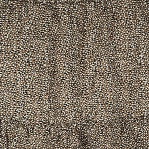 Tahari 100% Linen Brown Polka Dot Ruffle Hem Mini Pull On Skirt Medium - Picture 6 of 6